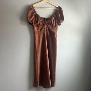 Brown Coffee, Espresso, Color Satin Women’s Dress Size Medium